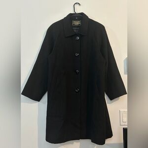 Wool cashmere black vintage coat
